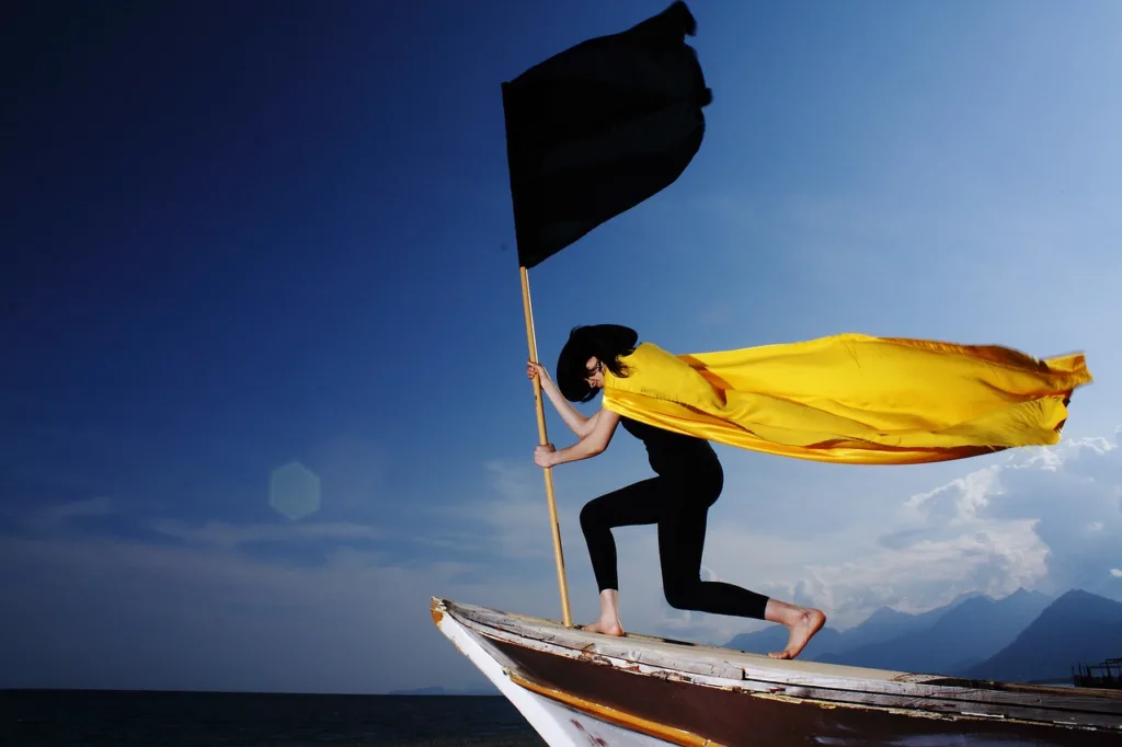 Woman with Yellow Flag: Self Doubt